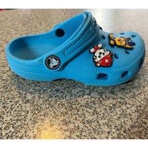 CROCS Right Shoe ONLY Blue Light Kids Child Youth Sz 10 Paw Patrol Jib Charm One